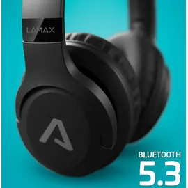 LAMAX Base2, kabellose Kopfhörer, Akkulaufzeit bis zu 48 Stunden, Bluetooth 5.3, Android- und iOS-Unterstützung, leichtes faltbares Design, USB-C