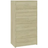 vidaXL Sideboard 6 Schubladen Sonoma-Eiche 50x34x96 cm Holzwerkstoff