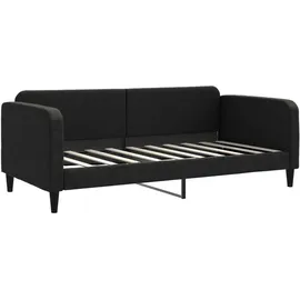 vidaXL Tagesbett Ausziehbar mit Matratzen Schwarz 90x190 cm Stoff