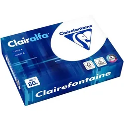Clairefontaine Clairalfa  DIN A5 Druckerpapier Weiß 80 g/m2 Glatt 500 Blatt
