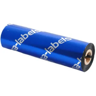 zega-labels Thermotransfer Farbband 110 mm x 74 m - zega blue (Wachs Premium) - für Zebra ZD/GK/GX/GC/TLP - 1/2 Zoll Kern Ø 12,7 mm - für Papieretiketten