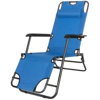Relaxliege Strandliege Sonnenliege Liegestuhl Gartenliege klappbar - Blau