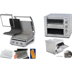 Roband Komplettset Professionelle Burger-Station mit Grill inkl. Zubehör und Eclipse Bun Toaster GSA610S-ET315-FK