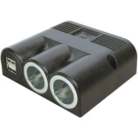 ProCar 67324501 Zigarettenanzünder-Verteiler Anzahl Zigarettenkupplungen 2 x Schnittstellen: USB 2 x Belastbarkeit Strom max. 16 A