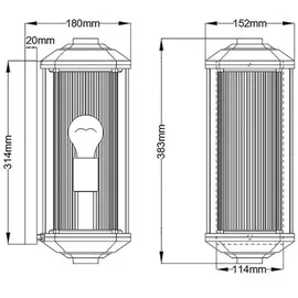 quintiesse Außenwandleuchte Aluminium 38,3 cm E27 IP44 braun
