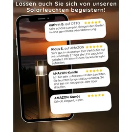 Melitec Solar Gartenleuchte SO06-1, Edelstahl matt gebürstet,