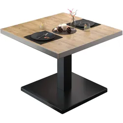 BM | Bistro Loungetisch | B:T:H 60 x 60 x 41 cm | Eiche / Schwarz