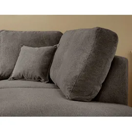 P & B Ecksofa, Braun, Textil Buche, massiv, Struktur, 4-Sitzer, Füllung: Schaumstoff, Ottomane rechts, L-Form, 230x200 cm, Made in EU, Liegefunktion, Schlafen auf Sitzhöhe Wohnzimmer, Sofas , Couches, Wohnlandschaften, Ecksofas