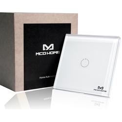 MCO Home, Lichtschalter + Storenschalter, Z-Wave+ Glas Wandschalter 1-fach