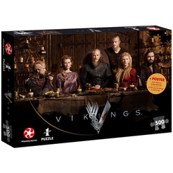 Winning Moves Steckpuzzle Puzzle Vikings Ragnar's Court 500 Teile, 500 Puzzleteile beige