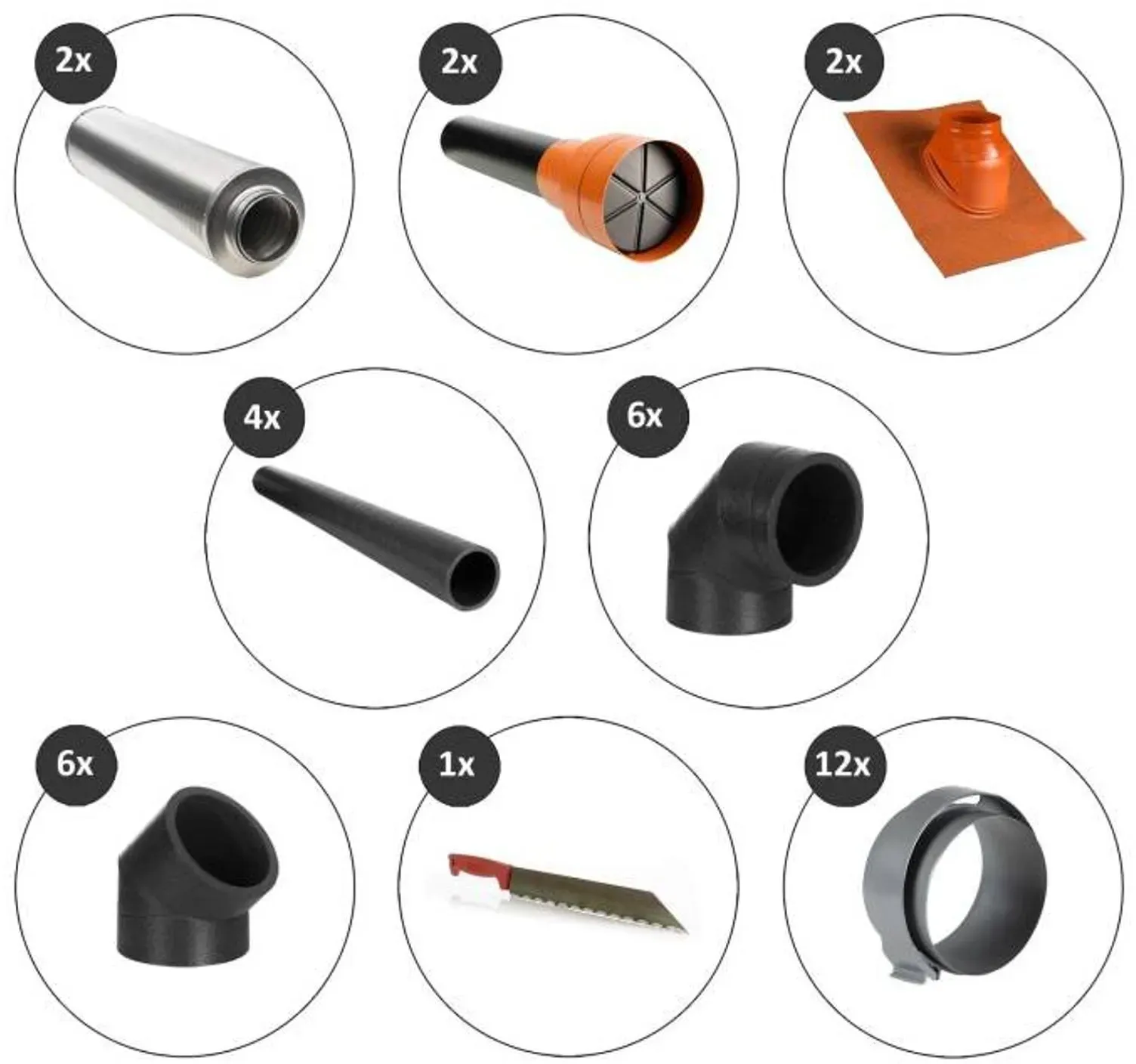 Wolf Montageset Dachdurchführung DN160 für CWL Excellent, rot