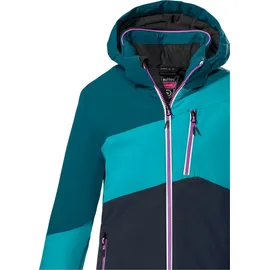 KILLTEC Mädchen Ksw 166 Grls Jckt Skijacke Funktionsjacke mit abzippbarer Kapuze und Schneefang, Türkis, 164 EU