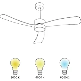 Beliani Praslin 110 cm Deckenventilator Weiß