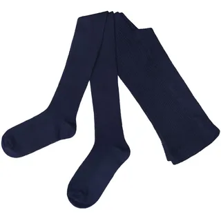 WERI SPEZIALS Strumpfhersteller GmbH Strickstrumpfhose Baumwolle Strickstrumpfhose mit 2:2 Ripp-Strick – Damen, blickdicht Atmungsaktiv blau 46-48