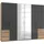 Level 300 x 236 x 58 cm Plankeneiche Nachbildung/Grauglas mit Glas- und Spiegeltüren