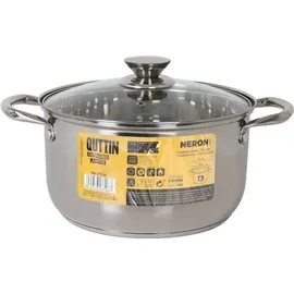 Quttin Topf mit Glasabdeckung Quttin New neron Stahl 8 L (4 Stück)