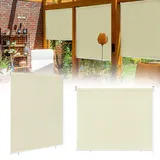 XMTECH Senkrechtmarkise Außen Sonnenschutzrollo Außenrollo Balkonrollo Aussenrollos Wetterfest UV-Schutz Sichtschutz Sonnenschutz Rollo für Fenster Balkon Terrasse Garten, 180x140cm, Beige