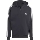 adidas Essentials 3-Streifen Kapuzenjacke Herren Schwarz S