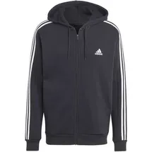 adidas Essentials 3-Streifen Kapuzenjacke Herren Schwarz S