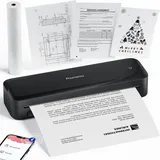 Phomemo M833 Tragbarer A4 Thermodrucker Kabellos 300DPI Mobiler Drucker für Rechnungen, Dokumente, Fotos, Studium, Zuhause, Büro, iOS Android PC - Schwarz