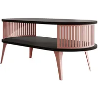 Mirjan24 Couchsitch, Schwarz, Messing, Metall, Oval,Oval, 50x44x100 cm, Wohnzimmer,
