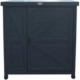 HABAU Gartenschrank (Logan) anthrazit, wetterfester Outdoor-Schrank für Garten, Terrasse und Balkon, 80 x 45 x 91 cm