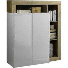 Home Affaire Mehrzweckschrank Hamburg 108 x 126 x 42 cm Braun/Weiß