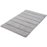 Kleine Wolke Badematte »Monrovia«, Höhe 23 mm, rutschhemmend beschichtet, fußbodenheizungsgeeignet, Badteppich, Uni Farben, gestreift, aus Mikrofaser, waschbar 42070426-5 platinfarben 1 St.