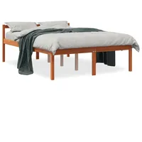 vidaXL Seniorenbett Wachsbraun 140x190 cm Massivholz Kiefer