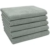 ZOLLNER Duschtuchset 70 x 140 cm grau 5-tlg.