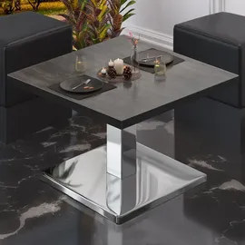 GGM Möbel Bistro Loungetisch 80 x 80 x 41 cm Wenge/Edelstahl