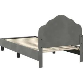 vidaXL Kinderbettgestell mit Kopfteil Dunkelgrau 80 x 160 cm Samt