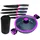 King Click-Grip Servierpfanne 28 cm inkl. 6-teiligem Messerblock beere-schwarz