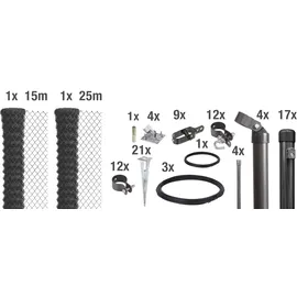 GAH Alberts Maschendrahtzaun 40 m x 150 cm Anthrazit-metallic