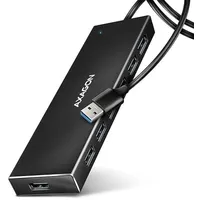 AXAGON HUE-F7A USB-Hub, 7x USB 3.2 Gen 1, externe Stromversorgung - 1m (USB A), Dockingstation + USB Hub, Schwarz