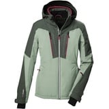 killtec Damen Skijacke/Funktionsjacke mit abzippbarer Kapuze, Schneefang und Unterarmventilation KSW 53 WMN SKI JCKT, hell stahlmint, 44, 41975-000