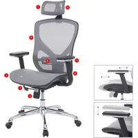 Mendler Bürostuhl HWC-A61, Schreibtischstuhl, Sliding-Funktion Stoff/Textil ISO9001 grau/grau -