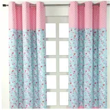 Homescapes ÖSENVORHANG Vögel & Blumen blickdicht 2er-Set, 117/137 cm