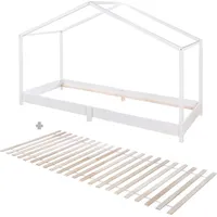 roba Hausbett 90 x 200 cm Massivholz lackiert weiß