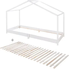 roba Hausbett 90 x 200 cm Massivholz lackiert weiß