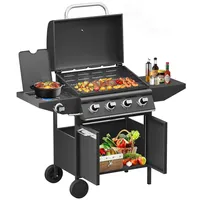 Homelux Gasgrill, 4 +1 Brenner 15 kW BBQ Grillwagen,