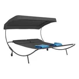 gartenundmoebel.de Doppelliege 182 x 137 x 200 cm Grau