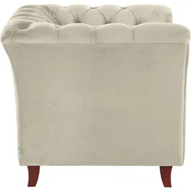 Home Affaire Chesterfield-Sessel HOME AFFAIRE "Reims Cocktailsessel, Sessel", beige (creme), B:98cm H:76cm T:88cm, Samtoptik (100% Polyester), Sessel, mit echter Chesterfield-Knopfheftung, hochwertige Verarbeitung
