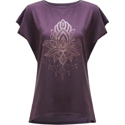 Yoga T-Shirt Batwing Celestial Flower Yoga Damen Violett YOGISTAR klein