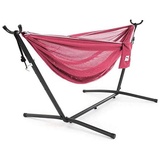 Vivere Mesh-Hängematte mit Gestell (280 cm) - Rose/Celeste