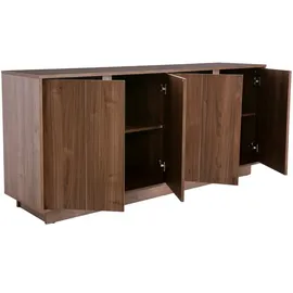 miliboo Design-Sideboard glänzend Walnussoptik L180 cm COMO