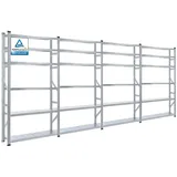 Proregal Fachbodenregal Silber, Metall, 600x210x32 cm, Freizeit, Heimwerken, Werkstatt, Schwerlastregale