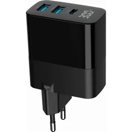Gembird TA-UC-PDQC30LCD-BK-02 GaN 30W 3 Ports LCD Schwarz