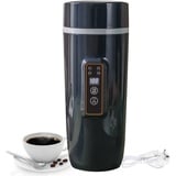 Wasserkocher Reise Wasserkocher 220V 350ml Schneller Wasserkocher Doppelschichtige Edelstahl-Thermoskanne für Milch, Kaffee und Teezubereitung (300W schwarz und blau)