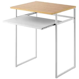 Yamazaki Beistelltisch, weiß, Metall, Echtholz, 53x66x45 cm Wohnzimmer, Wohnzimmertische, Beistelltische